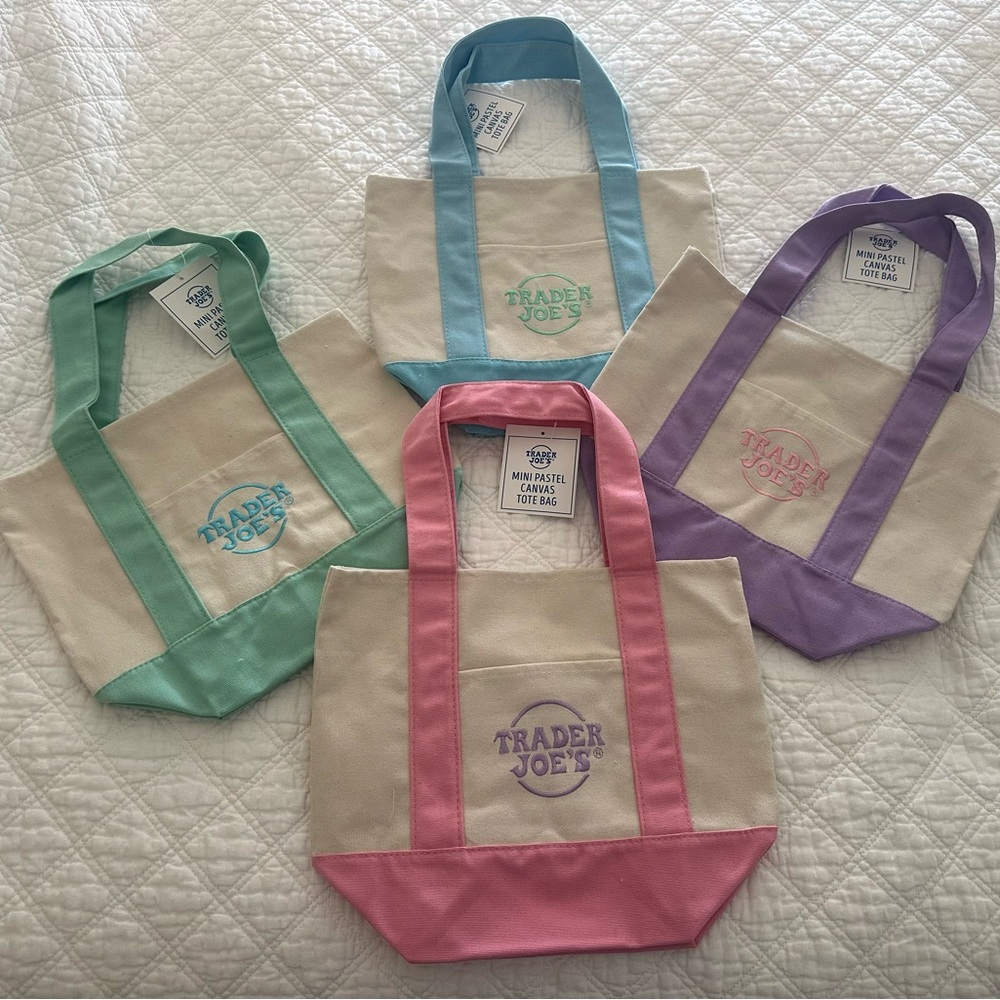 Trader Joe’s Mini Canvas Tote Bags - Set of 4